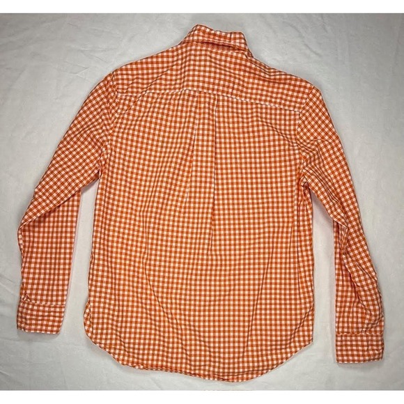 Ralph Lauren Button Up Shirt Boys Size Medium 10/12 Orange Check Long Sleeve - Picture 3 of 8